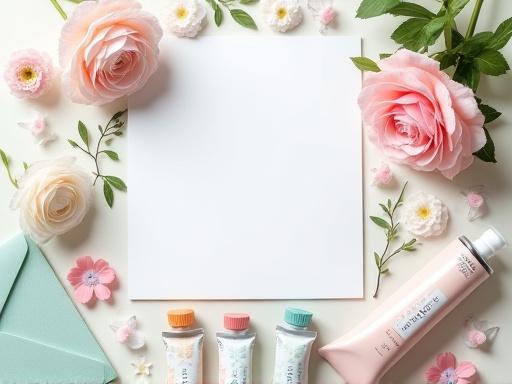 A beautifully packaged floral-themed art set with paint tubes and postcards.